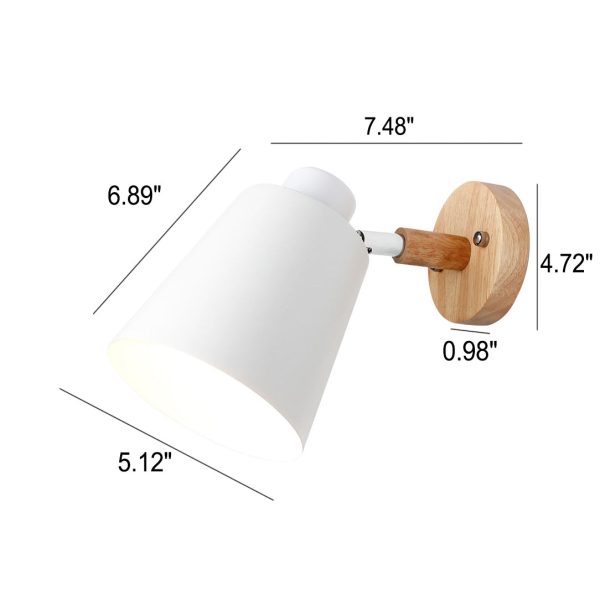 Minimalist Macaron Barrel Shade Wooden Chassis Plug 1-Light Wall Sconce Lamp - Image 8