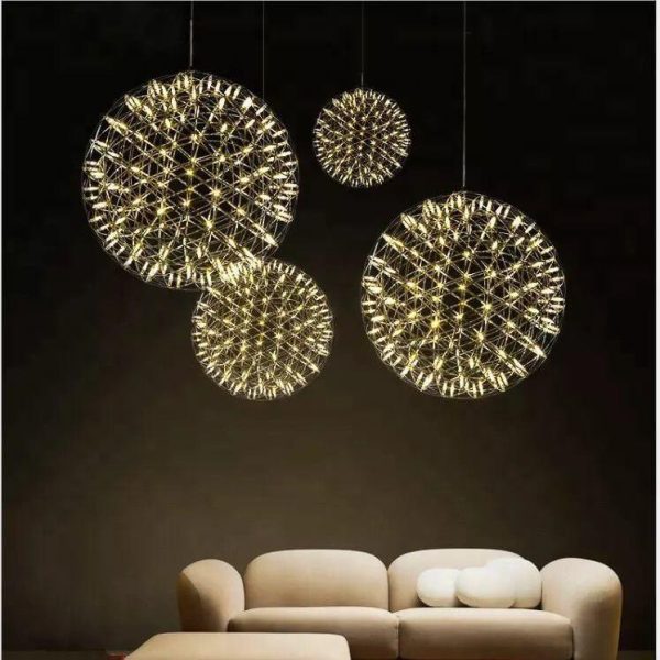 Modern Globe 12 Light LED Firework Pendant Light - Image 2