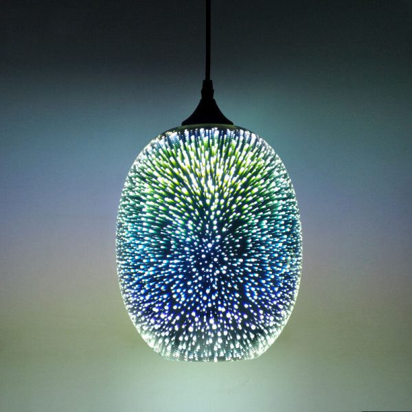 Modern Creative 3D Stained Fireworks Glass Jar 1-Light Pendant Light - Image 15