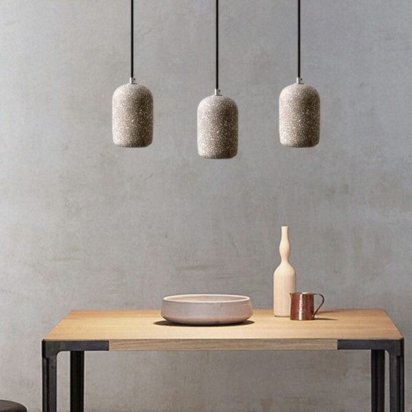Modern Terrazzo Cylindrical LED Cement LED Pendant Light - Image 8
