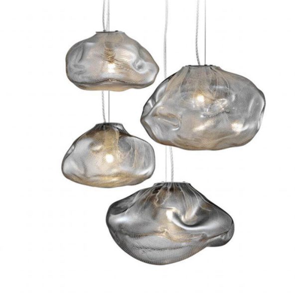 Modern Shaped Glass 1-Light Cloud Suspension Pendant Light - Image 12