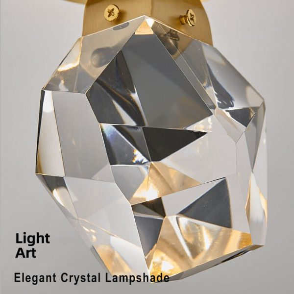 Crystal 1-Light Diamond Shade  Semi-Flush Mount Lighting - Image 10
