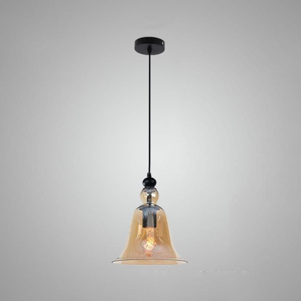 Industrial Glass 1-Light Bell Pendant Light - Image 9