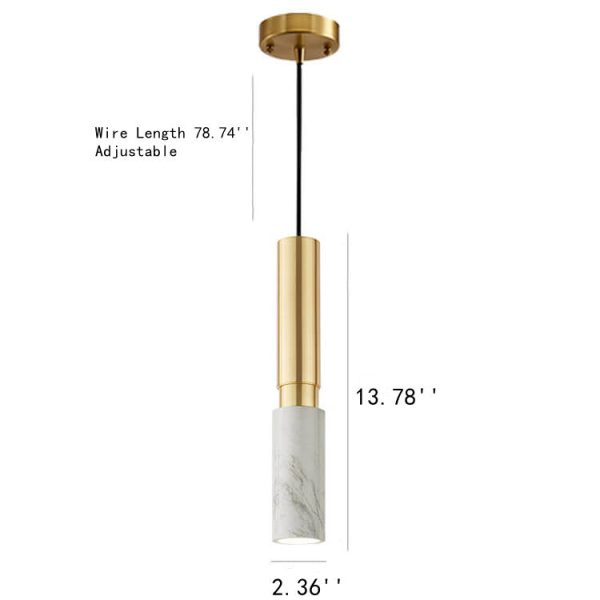 Marble Splicing Metal 1-Light Single Cylinder Pendant Light - Image 6