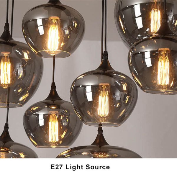 Modern Smoke Gray Glass 1-Light LED Pendant Light - Image 9
