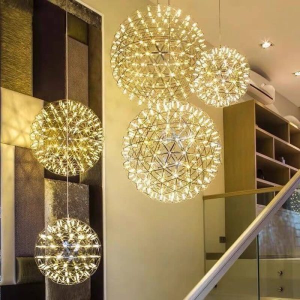 Modern Globe 12 Light LED Firework Pendant Light - Image 9