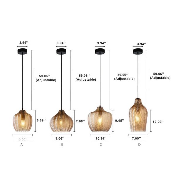 Nordic Textured Wavy Glass 1-Light Barrel Pendant Light - Image 18
