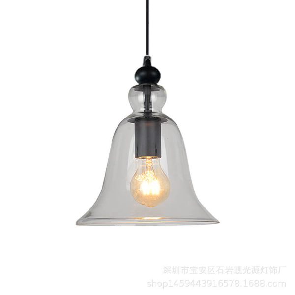 Industrial Glass 1-Light Bell Pendant Light - Image 6