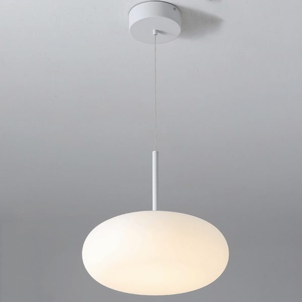 Modern Minimalist Plastic White 1-Light Drum LED Pendant Light - Image 11
