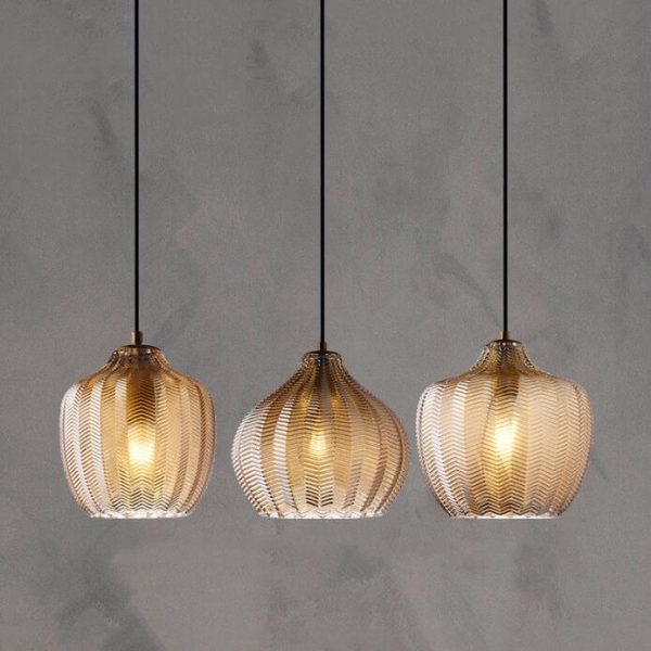 Nordic Textured Wavy Glass 1-Light Barrel Pendant Light - Image 8