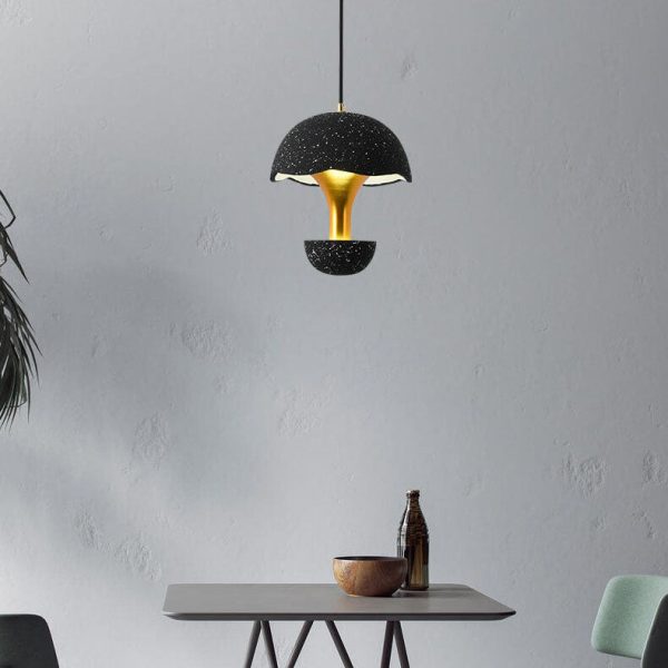 Industrial Cement 1-Light Mushroom Shaped Globe LED Pendant Light - Image 2