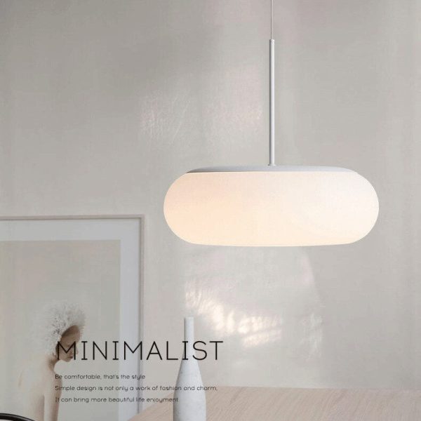 Modern Minimalist Plastic White 1-Light Drum LED Pendant Light - Image 4