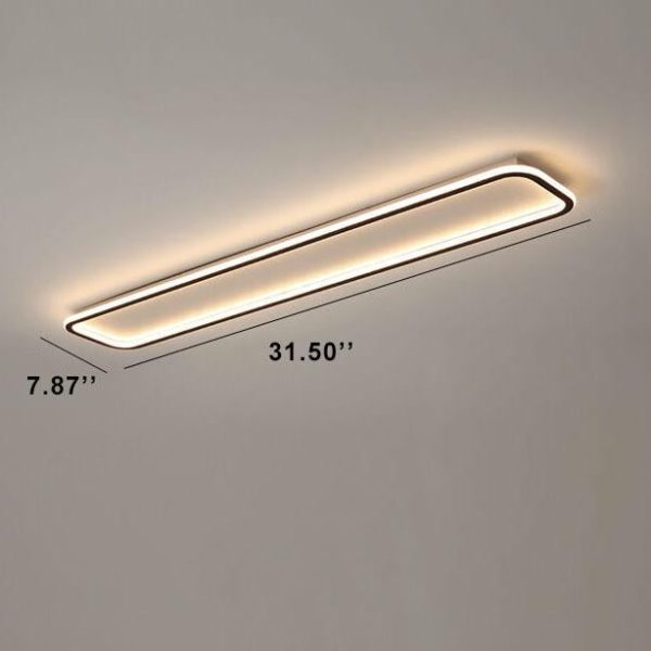 Minimalist 1-Light Linear Acrylic 3 Color Changeable LED Flush Mount Lighting - Image 7