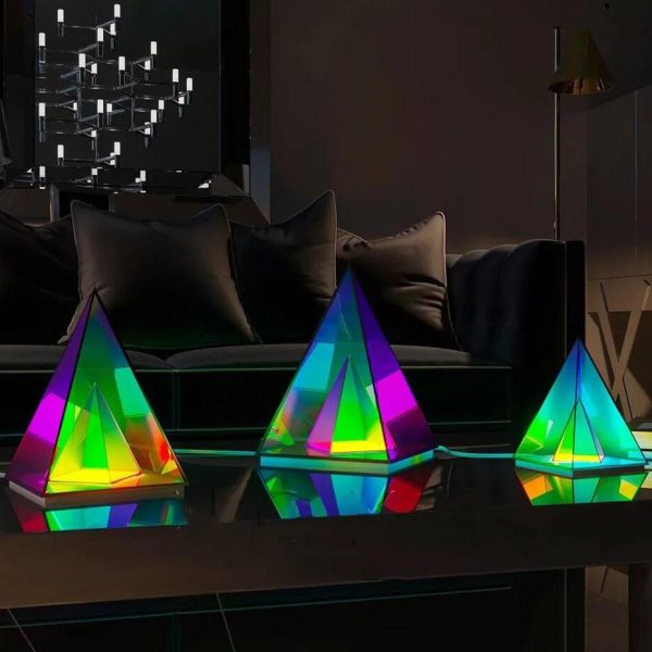 Magic Cube Box Triangle Acrylic Color LED Table Lamp - Image 4
