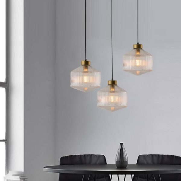 Nordic Textured Glass 1-Light Drum LED Pendant Light - Image 2
