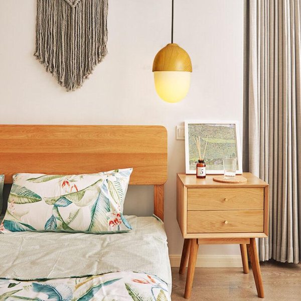 Modern Beige Nut 1-Light Globe Pendant Light - Image 8