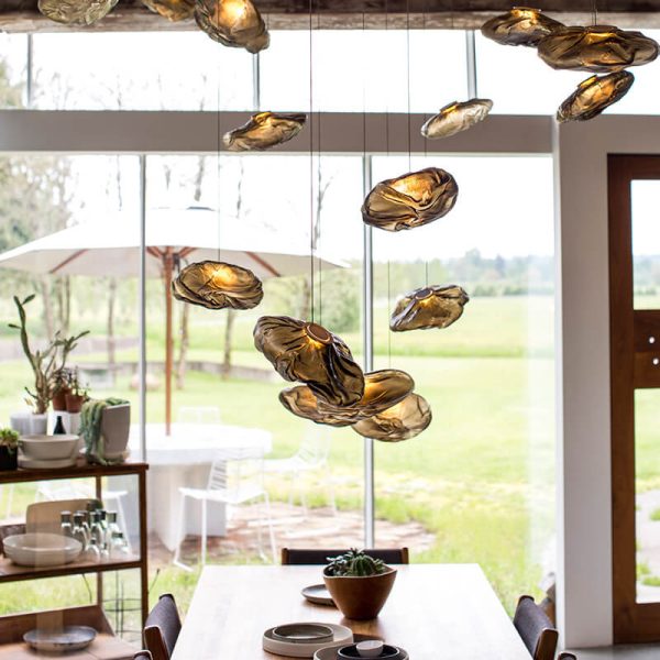 Modern Shaped Glass 1-Light Cloud Suspension Pendant Light - Image 5