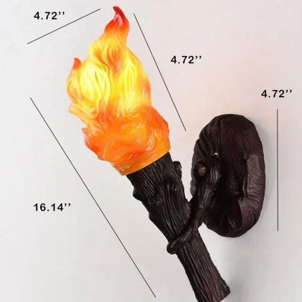 Retro Industrial Resin Torch 1-Light Wall Sconce Lamp - Image 8