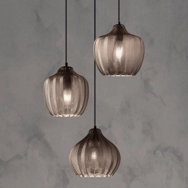 Nordic Textured Wavy Glass 1-Light Barrel Pendant Light - Image 7