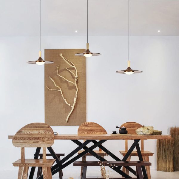 Modern Black Walnut LED Pendant Light - Image 11