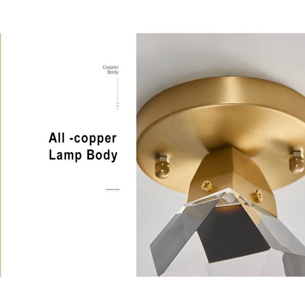 Crystal 1-Light Diamond Shade  Semi-Flush Mount Lighting - Image 9