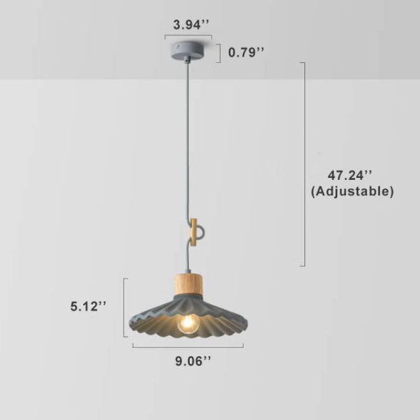 Modern Macaron Cement Scalloped Shade 1-Light Pendant Light - Image 13