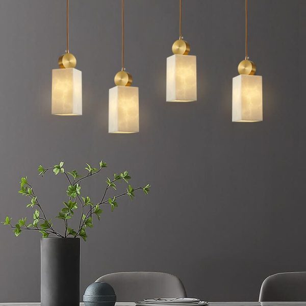 Nordic Geometric Metal 1-Light Faux Marble Pendant Light - Image 5