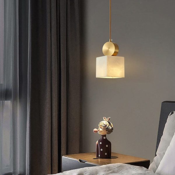 Nordic Geometric Metal 1-Light Faux Marble Pendant Light - Image 6