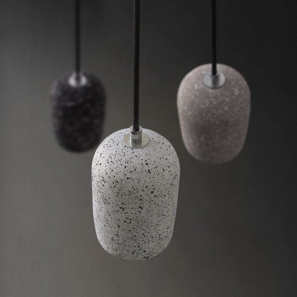 Modern Terrazzo Cylindrical LED Cement LED Pendant Light - Image 5