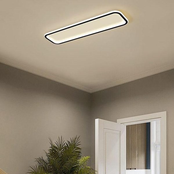 Minimalist 1-Light Linear Acrylic 3 Color Changeable LED Flush Mount Lighting - Image 5