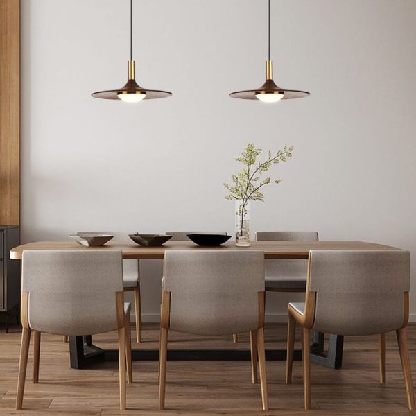 Modern Black Walnut LED Pendant Light - Image 2