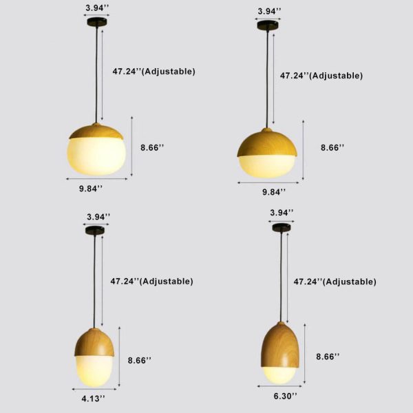 Modern Beige Nut 1-Light Globe Pendant Light - Image 5