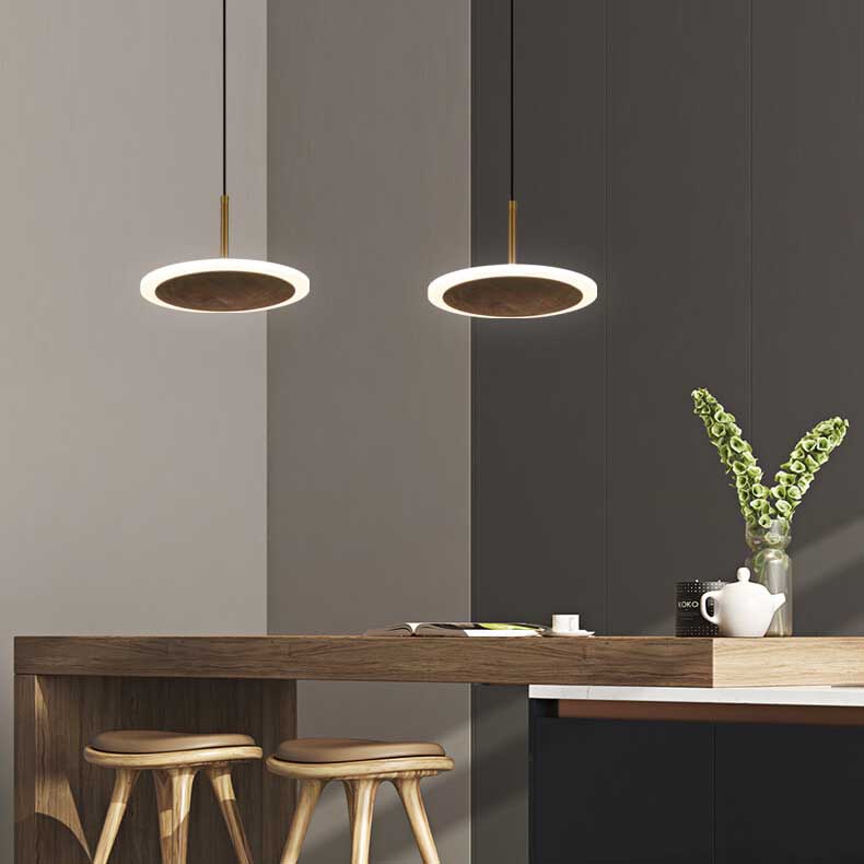 O1CN01aTtceL1bDRVLLtm7J-1850113431.jpg Modern Round Brown Walnut Wood 1-Light LED Pendant Light - Image 1