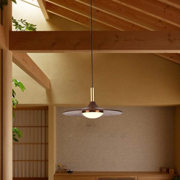Modern Black Walnut LED Pendant Light - Image 5