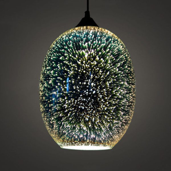 Modern Creative 3D Stained Fireworks Glass Jar 1-Light Pendant Light - Image 5