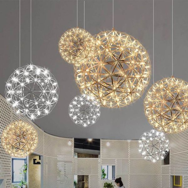 Modern Globe 12 Light LED Firework Pendant Light - Image 4