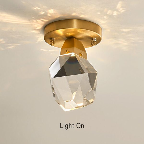 Crystal 1-Light Diamond Shade  Semi-Flush Mount Lighting - Image 7