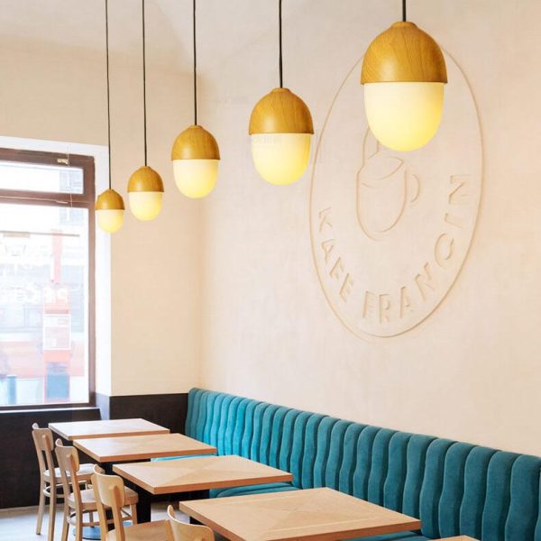 Modern Beige Nut 1-Light Globe Pendant Light - Image 4