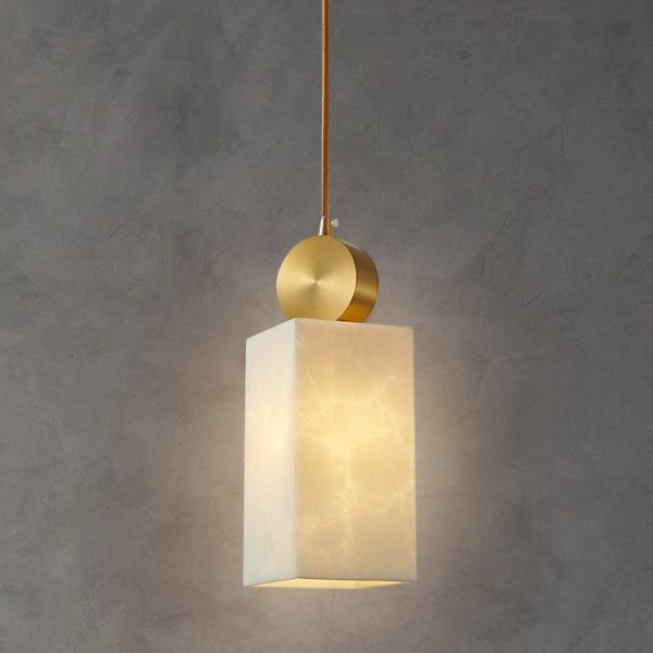 Nordic Geometric Metal 1-Light Faux Marble Pendant Light - Image 9