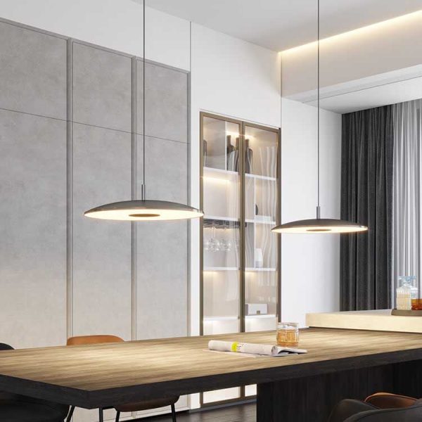 Nordic Round Plate Flying UFO 1-Light LED Pendant Light - Image 6