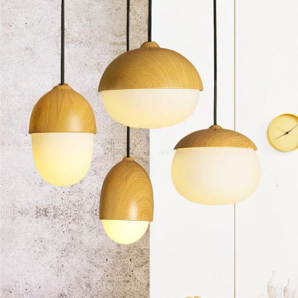 Modern Beige Nut 1-Light Globe Pendant Light - Image 7