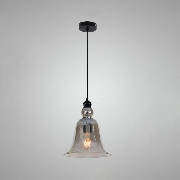 Industrial Glass 1-Light Bell Pendant Light - Image 10