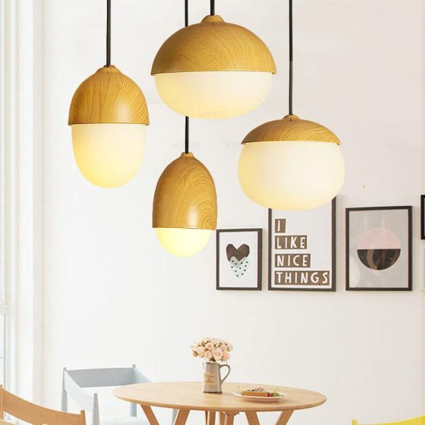 Modern Beige Nut 1-Light Globe Pendant Light - Image 9