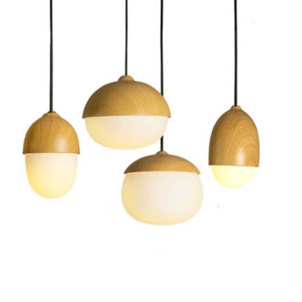 Modern Beige Nut 1-Light Globe Pendant Light - Image 10