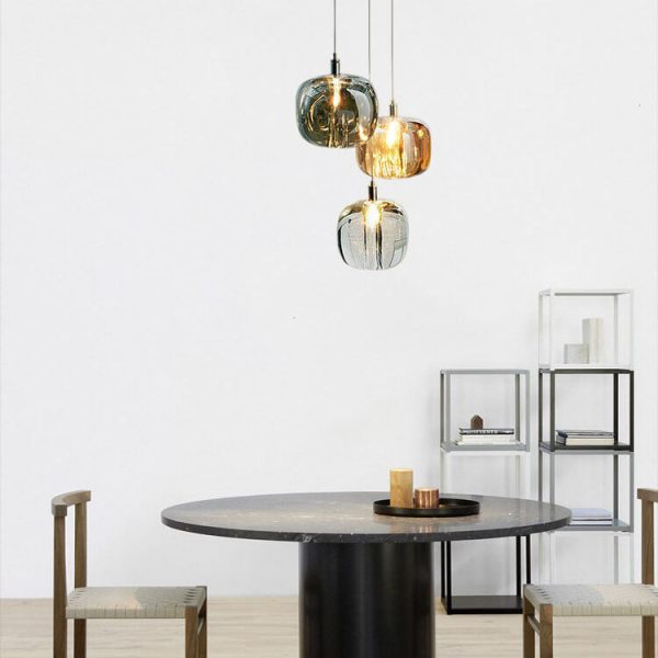 Modern Clear Glass 1-Light Cube Pendant Light - Image 9