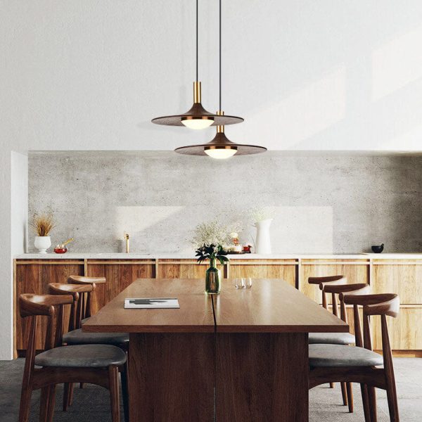 Modern Black Walnut LED Pendant Light - Image 10