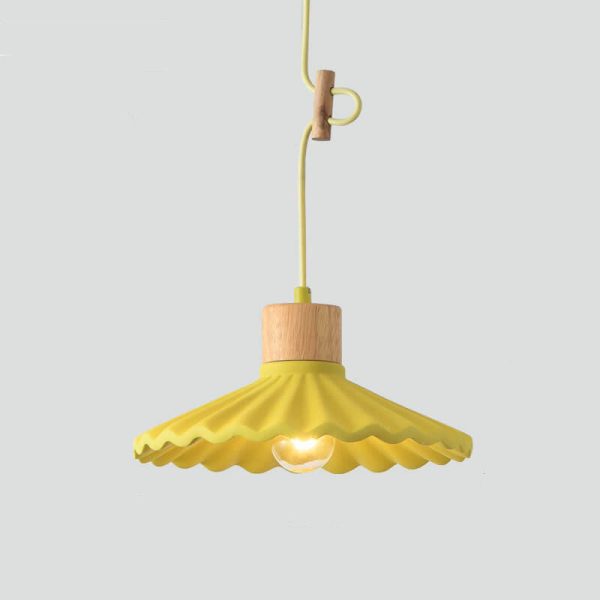 Modern Macaron Cement Scalloped Shade 1-Light Pendant Light - Image 19