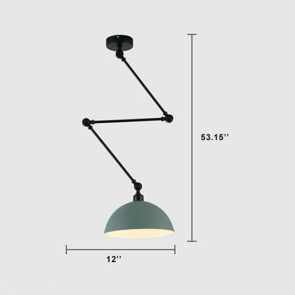 Nordic 1-Light Bowl Extendable Semi-Flush Mount Lighting - Image 5
