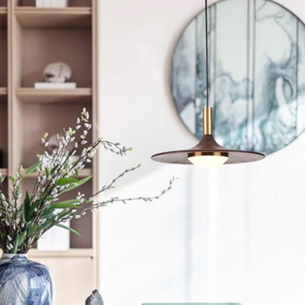 Modern Black Walnut LED Pendant Light - Image 12