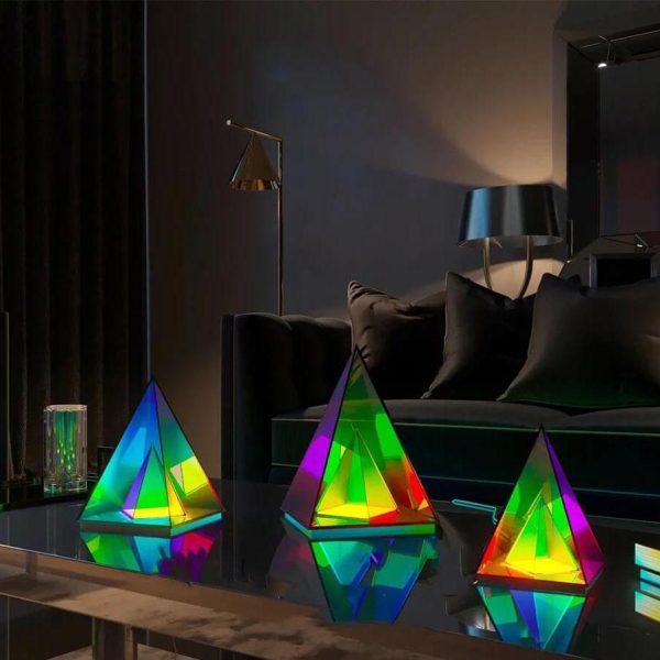 Magic Cube Box Triangle Acrylic Color LED Table Lamp - Image 2